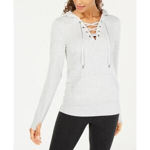 Ideology Womens Lace-Up Hoodie Size M
